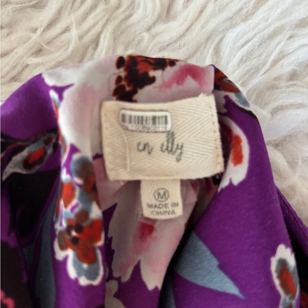 Anthropologie En Elly Purple Floral Dress Medium - Picture 4 of 5